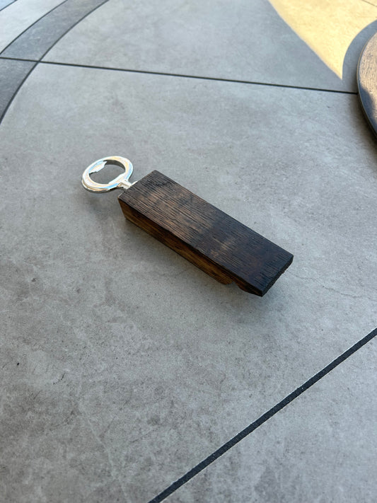 Bourbon barrel bottle opener