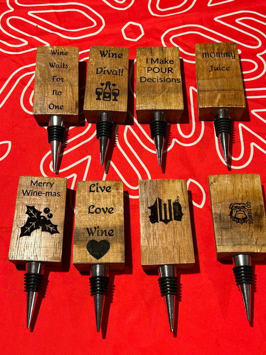 Wine barrel wine stoppers